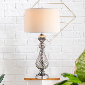 Murano 32" Swirled Crystal/Glass LED Table Lamp - JONATHAN Y